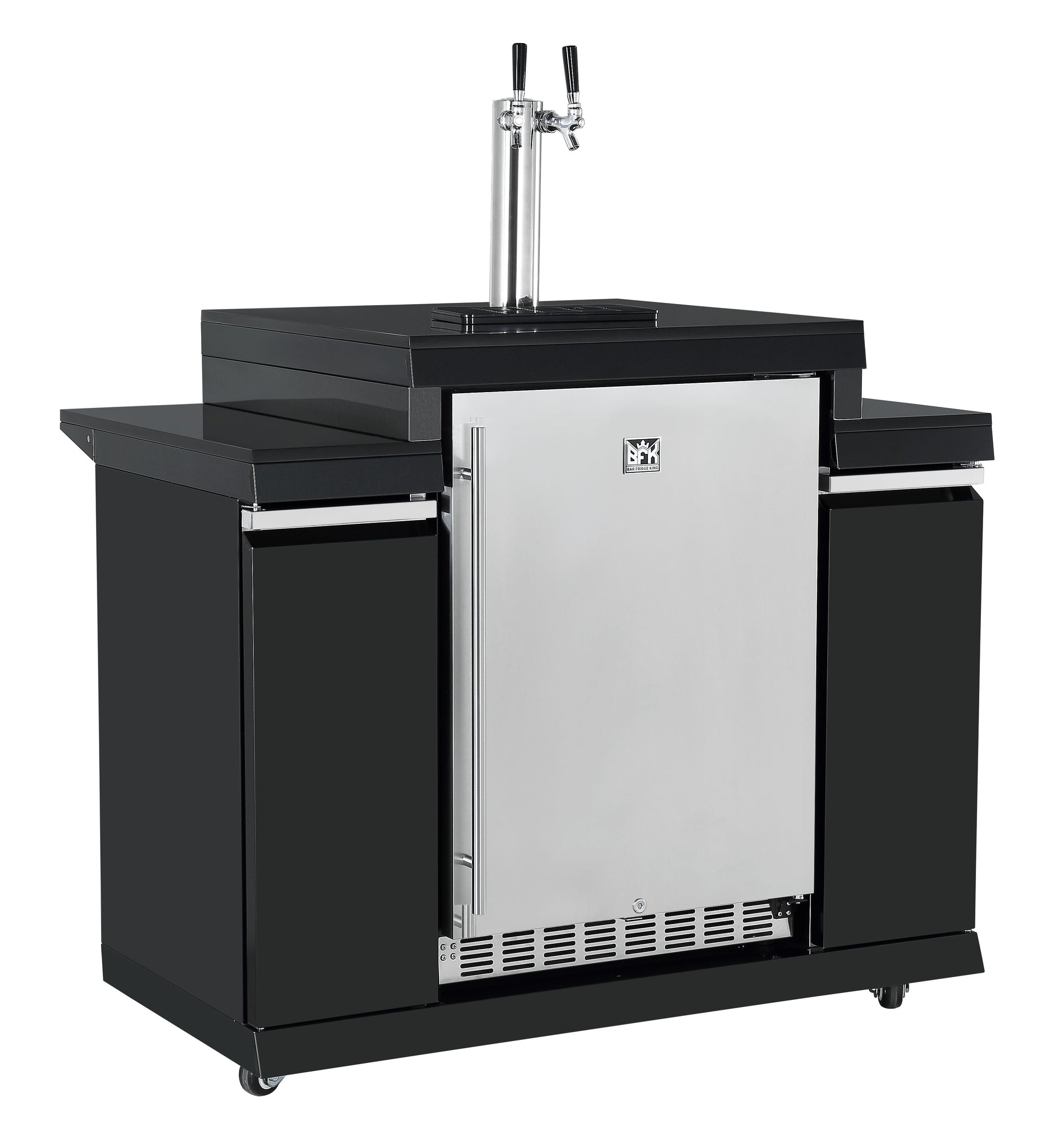 118L Kegerator Suits Grill King BBQ Kitchens Inc Stainless Steel Cabinetery, Stone Bench, Adjustable Legs & Castor Wheels