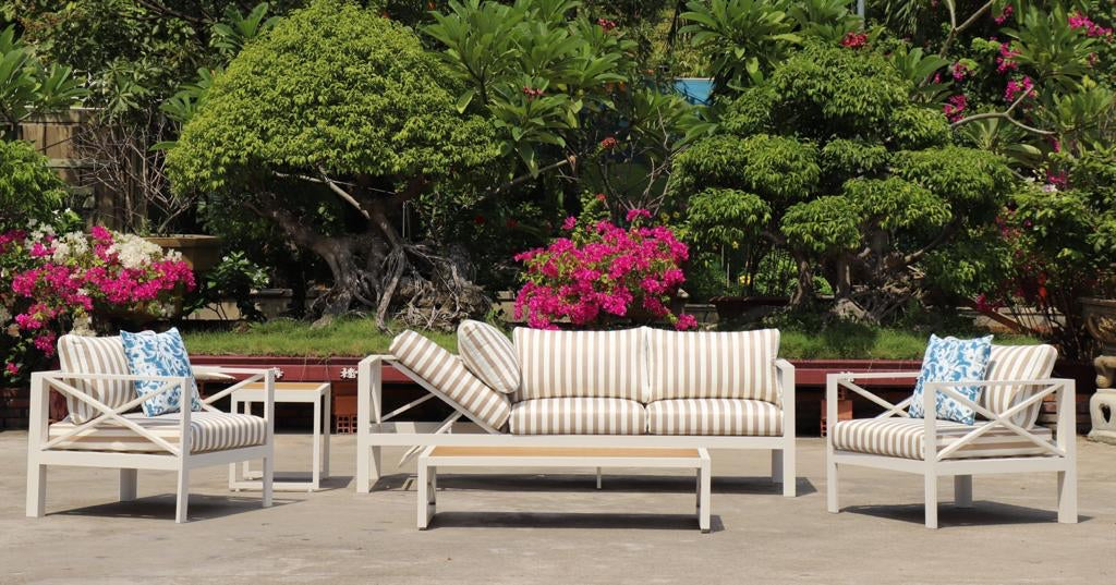 ElegaLounge 5-Piece Modern Outdoor Sofa Set with Convertible 3-Seater Day Bed