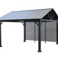 ALUMINA 3.65x3.65m Patio Pergola Galvanized steel post, Wall-Mounted Aluminium, inlet & roof