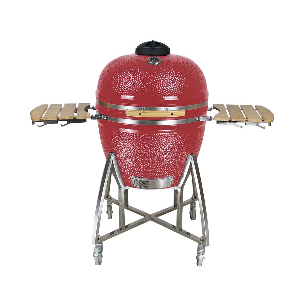 Grill King 16” Kamado Ceramic Charcoal Grill With Trolley & Side Tables