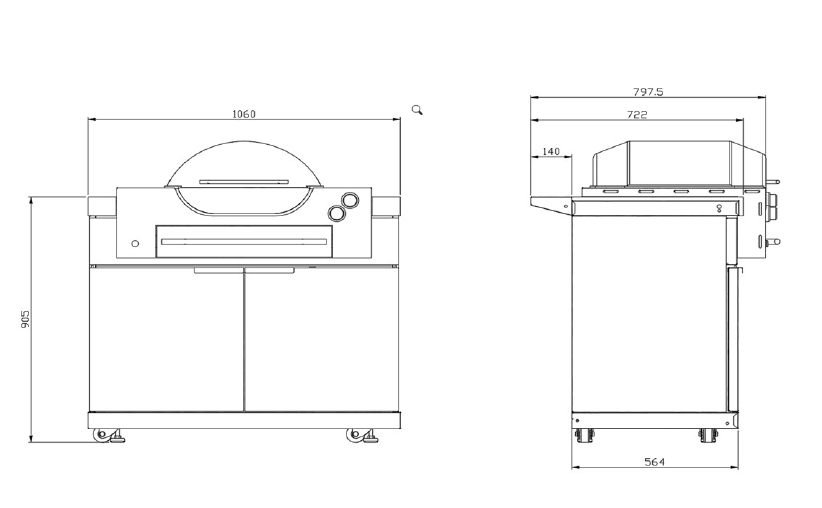 Outdoor BBQ Kitchen Package to Suit Weber Family Q Inc Fridge, Sink, Faucet, BBQ Cover