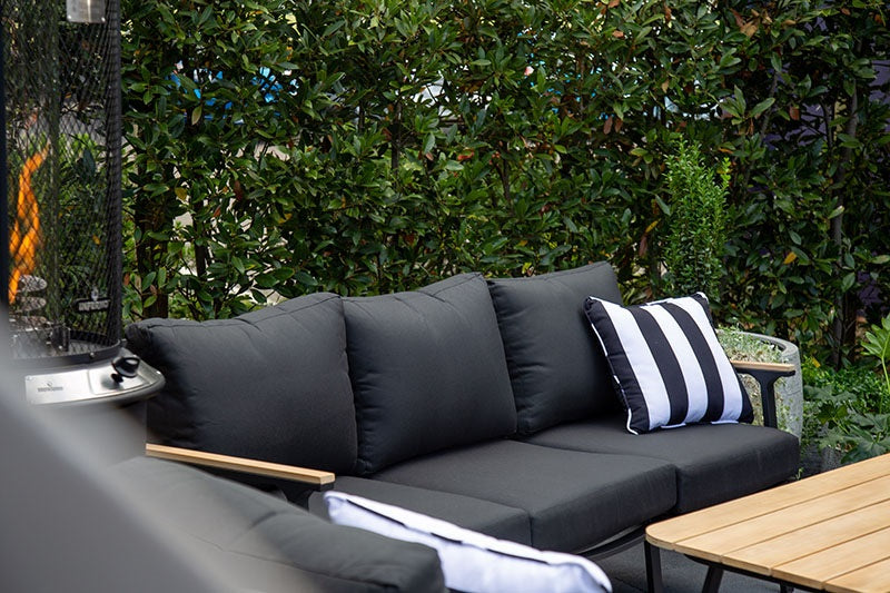 Zurich 4-Piece Aluminium Outdoor Lounge Setting — Black